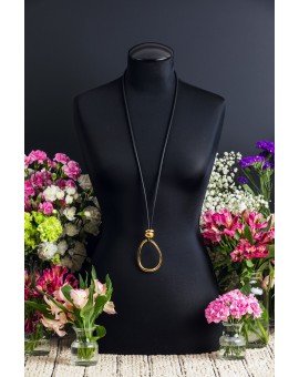 Black and Gold Amorphic Egg Necklace
